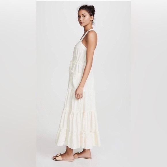 NWT Free people “Catch The Breeze” midi/maxi Dress in ivory, size med (runs big) - Picture 7 of 15
